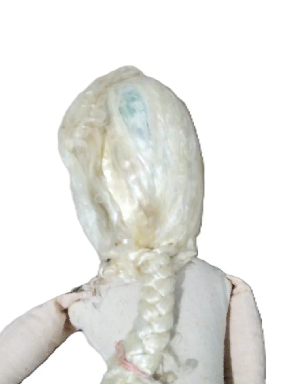 Vintage doll with mohair and plastic face